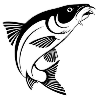 Abbildung von Finest Folia Fisch Aufkleber für Auto Motorrad Boot Schlauchboot Angelbox Sticker Autoaufkleber Angler Fische selbstklebend wetterfest wasserfest K174 (Schwarz Glanz, Motiv 08)