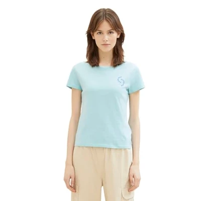 Abbildung von TOM Tailor Denim Tshirt print, Damen, Größe: XS, Pastel turquoise
