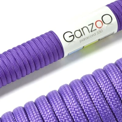 Abbildung von Ganzoo Paracord 550 Seil Violett Lila 4mm Schnur Typ 3, Nylon &amp; Polyester, ideal für Basteln von Hundeleine Halsband Armband/Camping Survival und Outdoor 3 Meter Allzweckseil 7 Innenstränge
