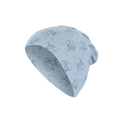 Abbildung von Sterntaler Beanie Rippen Slouch gestrickt mit stylischem Umschlag Leichte Mütze für Babys Jungen feinem Rippenmuster graublau, 49