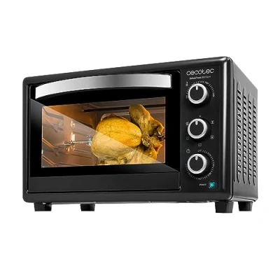 Abbildung von Cecotec Tischofen Bake&amp;Toast 3090 Black Gyro, 30 L, 1500 W, 5 verschiedene Funktionen, inklusive Drehspieß, Innenbeleuchtung, Krümelschublade