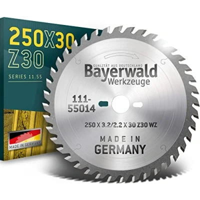 Abbildung von Bayerwald HM Kreissägeblatt Ø 250 x 3.2 30 Z=30 QW Serie 11.55 Wechselzahn für Längs &amp; Querschnitte in Holz/Holzwerkstoffen
