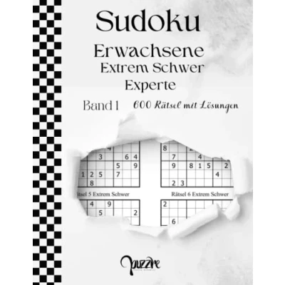 Abbildung von Sudoku Erwachsene Extrem Schwer Experte band 1 600 Rätsel mit Lösungen: Denksport Spiele Rätselbuch