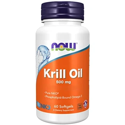 Abbildung von Now Foods, Krill Oil, 500mg, mit EPA, DHA und Astaxanthin, hochdosiert, 60 Weichkapseln, Laborgeprüft, Sojafrei, Glutenfrei, Ohne Gentechnik