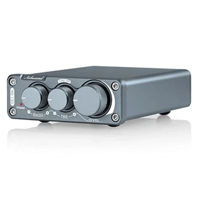 Abbildung von [2023 Upgraded] Nobsound Mini 2 Kanal Verstärker Receiver 100Wx2 Hi Fi Class D Digital Power Amplifier TPA3116 Stereo mit Treble &amp; Bass Control für Heimlautsprecher (mit 19V Netzteil)