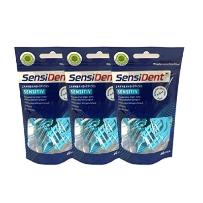 Abbildung von Kaxilu 3x SensiDent Zahnseidesticks Sensitiv mit Reiseetui 30St.