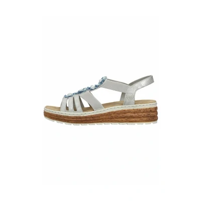 Abbildung von Rieker Plateausandalette Fog silver, Damen, Größe: 43, silver Schuhe