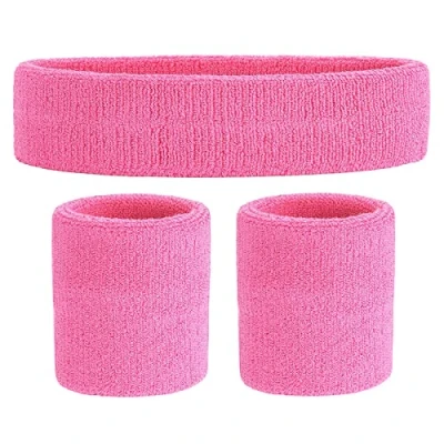 Abbildung von ONUPGO Schweißband Set Sportstirnband Handgelenk gestreifte Schweißbänder Frottee Sporttraining Basketball Armband Stirnbänder Feuchtigkeitstransport Schweiß absorbierendes Stirnband