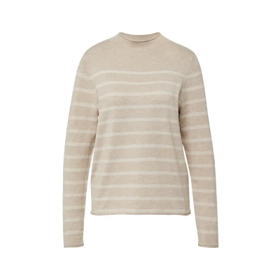 Abbildung von s.Oliver Black Label MET Glitterstrepen Strickpullover, Damen, Größe: 34, Beige
