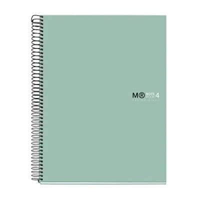 Abbildung von Miquelrius Notizbuch A4 (210 x 297 mm), Notebook The Original Colours, 120 Blatt 90 g/m² und 4 Farbstreifen, Raster 5 mm, Loch Stanzung, Hardcover, Farbe Aqua