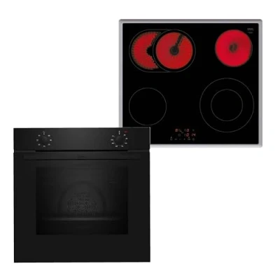 Abbildung von NEFF BX16B Einbau Herd Set N30, Integrierbare Kochfeld Kombination 60 cm breit, CircoTherm, Schnellaufheizung, LED Display, Touch Control, Bräterzone Schwarz