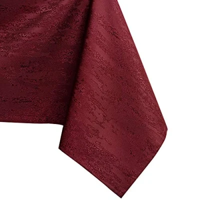 Abbildung von AmeliaHome Tischdecke 150x350 cm Tischtuch Tafeldecke Fleckschutz Lotuseffekt Abwaschbar Wasserabweisend Ornament Vesta Bordeaux