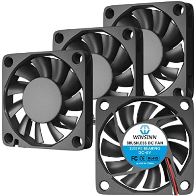Abbildung von WINSINN 60mm Lüfter 5V Bürstenlos 6010 60x10mm Kühlung hohe Geschwindigkeit (4 Stück)