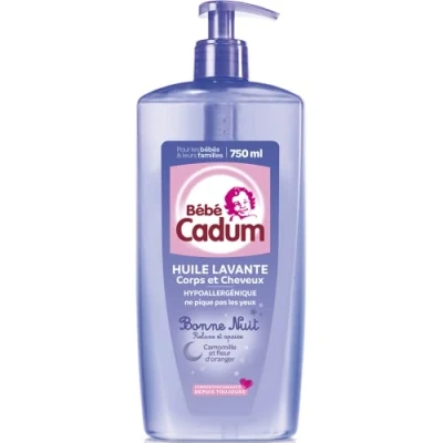 Abbildung von Cadum Beruhigend, weich, hypoallergen, Reinigung, pflegendes Babyöl, für Körper und Haar (1 Stück)