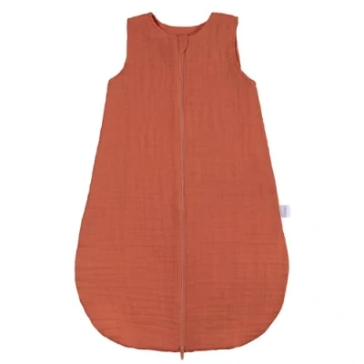 Abbildung von MAKIAN Baby Sommerschlafsack Musselin Leichter Schlafsack aus 100% Baumwolle ärmellos, atmungsaktiv, TOG 1.0 ÖkoTex Standard 100 Frühling &amp; Sommer Terracotta 80