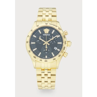 Abbildung von Versace Watches Hellenyium Petite Chronograph black/goldcoloured, Herren, Größe: One Size, Black/gold coloured
