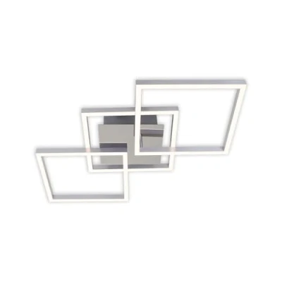 Abbildung von BRILONER LED Deckenlampe dimmbar in Stufen, schwenkbar, warmweiße Lichtfarbe, Lampe, Deckenleuchte, Wohnzimmerlampe, Schlafzimmerlampe, Küchenlampe, Deckenstrahler, 76,3x36,8x7,3 cm, Chrom Alu