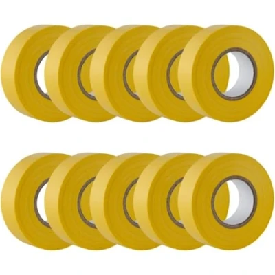 Abbildung von GTSE Isolierband Gelb 19 mm x 20 m strapazierfähiges, selbstklebendes zum Schutz, Bündeln und Reparieren von Kabeln 10 Rollen