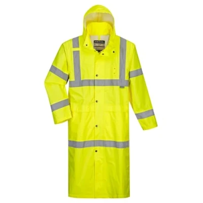 Abbildung von Portwest Warnschutzregenmantel Lang 122 cm, Größe: 5XL, Farbe: Gelb, H445YER5XL