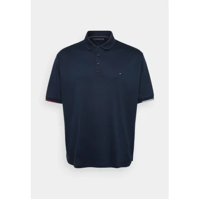 Abbildung von Tommy Hilfiger Flagcuff SLIM FIT Poloshirt, Herren, Größe: 5XL, Desert sky
