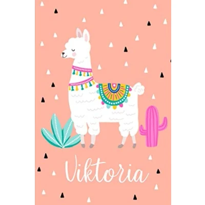 Abbildung von Viktoria: Personalisiertes Design Notizbuch Alpaka Lama 120 linierte Seiten ( ca.DIN A5 ) , perfekte Geschenkidee für die Schule,Weihnachten mit Name