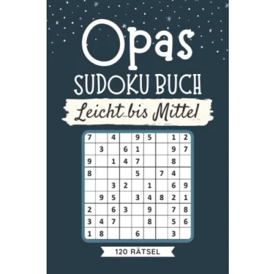 Abbildung von Opas Sudoku Buch Leicht bis Mittel 120 Rätsel: kleine Geschenke für opa zu weihnachten oder Geburtstag Gedächtnistraining Senioren Großvater