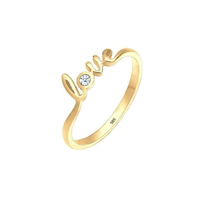 Abbildung von DIAMORE Ring Damen Love Schriftzug mit Diamant (0.03 ct.) in 585 Gelbgold