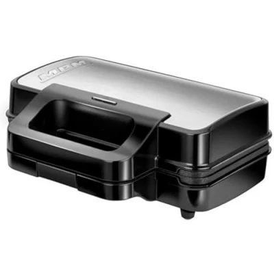 Abbildung von MPM MOP 43M 3 in 1 Küchengerät Sandwichmaker + Kontaktgrill Waffeleisen für 4 dreieckige Sandwiches/Panini oder 2 belgische Waffel mit abnehmbaren Platten 1000 W Thermostat