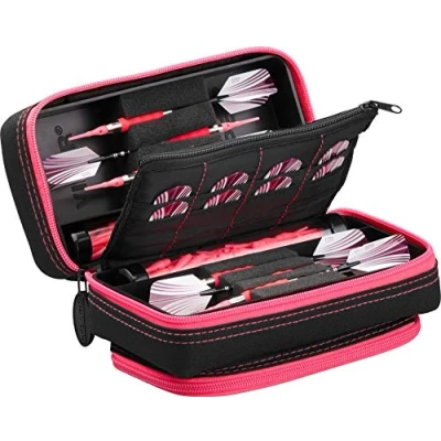 Abbildung von Casemaster Unisex Erwachsene Plazma Pro Black with Orange Trim Dart Case and Phone Pocket Etui, Orangefarbener Rand