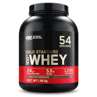 Abbildung von Optimum Nutrition Gold Standard 100% Whey, Proteinpulver, Geschmack Double Rich Chocolate, 1.62kg, 54 Portionen