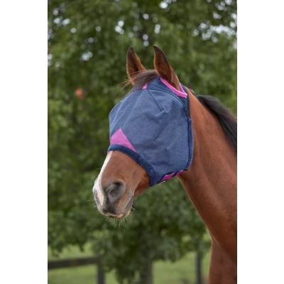 Abbildung von Weatherbeeta Fliegenmaske Comfitec Deluxe Durable Mesh Navy/Lila Pony