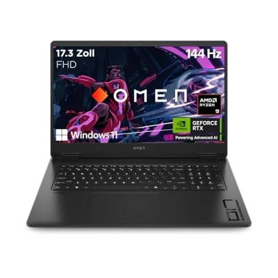 Abbildung von HP Omen Gaming Laptop 17,3 Zoll FHD Display 144 Hz AMD Ryzen 9 8945HS 16 GB DDR5 RAM (2x8 GB) 1TB SSD NVIDIA GeForce RTX 4060 (8GB) QWERTZ Windows 11 Home Shadow Black