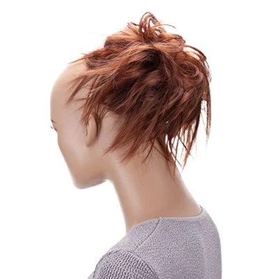 Abbildung von CAISHA Jumbo Haarteil Haargummi Dutt Flora Hochsteckfrisuren Brautfrisuren Natürlich Gewellt Unordentlich DM17cm Kupferbraun G14F