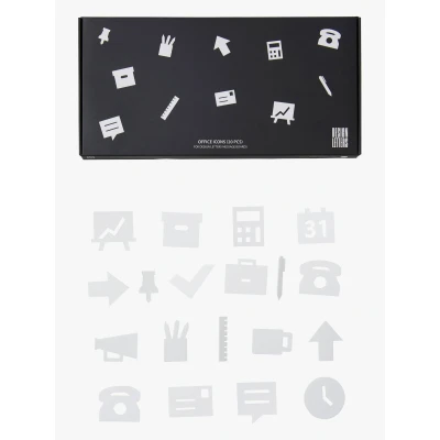 Abbildung von Design Letters Office Icons für Nachrichtentafel 20 St, Weiß