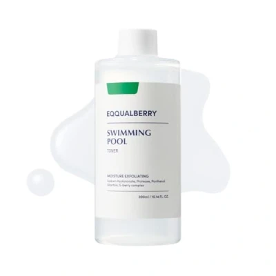Abbildung von EQQUALBERRY Swimming Pool Gesichtstoner, 300 ml, feuchtigkeitsspendendes und beruhigendes Gesichtswasser für das Gesicht, Porenkontrolle sanftes Peeling, geeignet trockene bis fettige Haut,