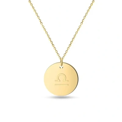 Abbildung von GD GOOD.designs Sternzeichen Kette Waage Gold 18 Karat Wasserfest I Vergoldete Halskette mit Horoskop Anhänger Zodiac Necklace aus Edelstahl für Damen