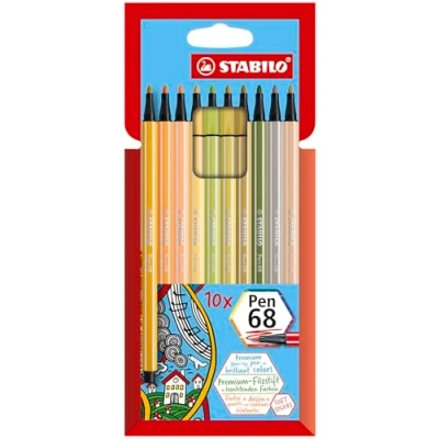 Abbildung von Premium Filzstift STABILO Pen 68 10er Pack mit 10 verschiedenen Farben