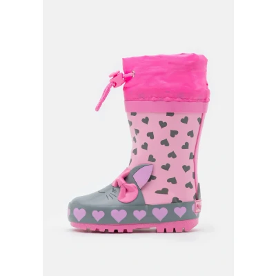Abbildung von Playshoes Katze Gummistiefel für Kinder, Größe: 23, Pink Schuhe