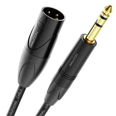 Abbildung von deleyCON 5m XLR auf 6,35mm Klinke Stereo Mikrofonkabel Audio Adapter Kabel AUX Studio Qualität aus reinem OFC Kupfer (AWG24) Stecker Metallverriegelung