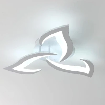 Abbildung von Comely Deckenlampe LED Wohnzimmer, 58cm 36W Lampen Deckenleuchte, Moderne Blütenblatt Design für Wohnzimmer Küche Schlafzimmer Esszimmer, Kaltweißes Licht 6500K, Weiß
