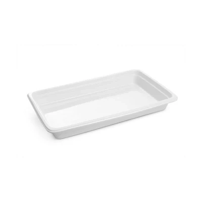Abbildung von HENDI GN Behälter 1/1 Porzellan weiß 530 x 325 65 mm temperaturbeständig stapelbar, Gastronormbehälter