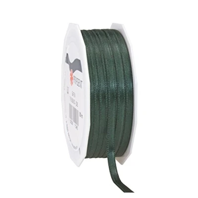 Abbildung von PRÄSENT C.E. Pattberg Satin tannengrün, 50 m Satinband zum Einpacken von Geschenken, 6 mm Breite, Geschenkband Dekorieren &amp; Basteln, Dekoband, Anlass