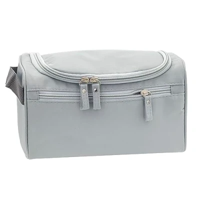 Abbildung von ONEGenug Kulturbeutel Reise Kulturtasche Herren &amp; Damen Kosmetiktasche Zum Aufhängen Waschtasche für Jungen Mädchen Grau