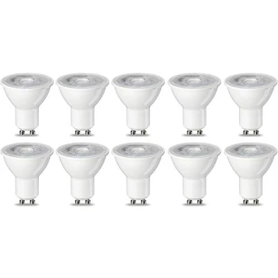 Abbildung von Amazon Basics LED Leuchtmittel, GU10 Spots, 4.7 W (entspricht 50 Glühbirne), Warmweiß, nicht dimmbar, 10Stück (1er Pack)