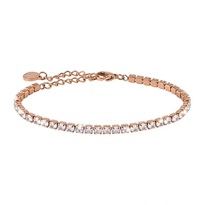 Abbildung von GD GOOD.designs Tennisarmband Roségold für Damen I Cubic Zirkonia Armband Rosegoldene Armkette mit Kristall Steinen (3mm)