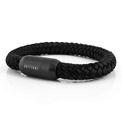 Abbildung von Akitsune Portus Segeltau Armband, Herren, Größe: 20cm, Schwarz