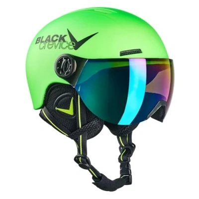 Abbildung von Black Crevice Kinder Visierhelm Leogang, neon grün, 48 52 cm…