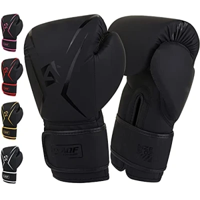 Abbildung von AQF Boxhandschuhe, Boxsack Leder Handschuhe Herren Frauen, MMA Sandsäcke, Boxhandschuhe Kinder Für Kickboxen, Muay Thai, Kampfsport Boxing Gloves 4 6 8 10 12 14 16 Oz (4 oz, Schwarz)