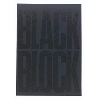 Abbildung von Exacompta 5700E Schreibblock Black Block mit 70 Blatt hochwertiges gelbes Papier von Clairefontaine, kariert, DIN A4 Collageblock Schulblock Papierblock