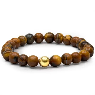 Abbildung von PURAJA Premium Perlenarmband für Herren Handgemachtes Kugelarmband Echtes Edelstein Armband Männer Tolles Geschenk in hochwertiger Schmuckschachtel